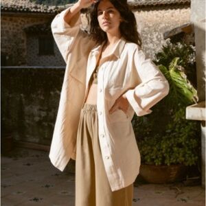 ozma size small audrey shirt jacket in manta cotton